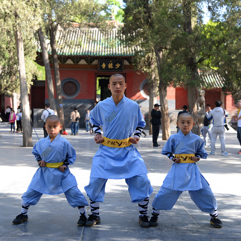 少林武僧服批发 少林武术练功服装 纯棉佛教服装 演出服批发