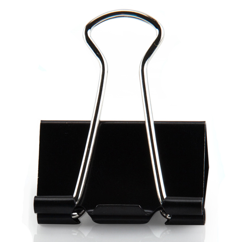 广博学生办公用品40mm盒装黑色长尾夹票据燕尾夹学生夹子12只批发