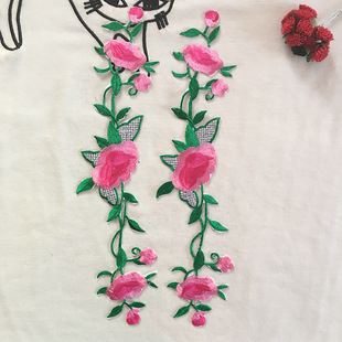 diy服装辅料烫熨补丁布贴 烫熨牛仔布贴舞台礼服长条花朵花贴刺绣