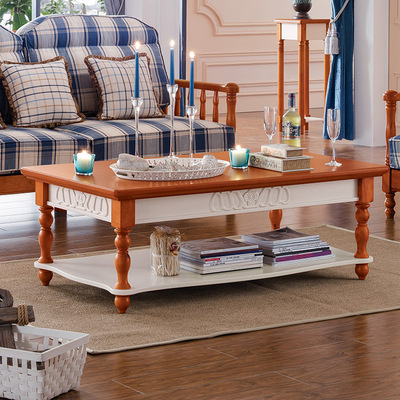 帕丽亚地中海风格茶几 实木茶桌茶台 客厅茶几大户型