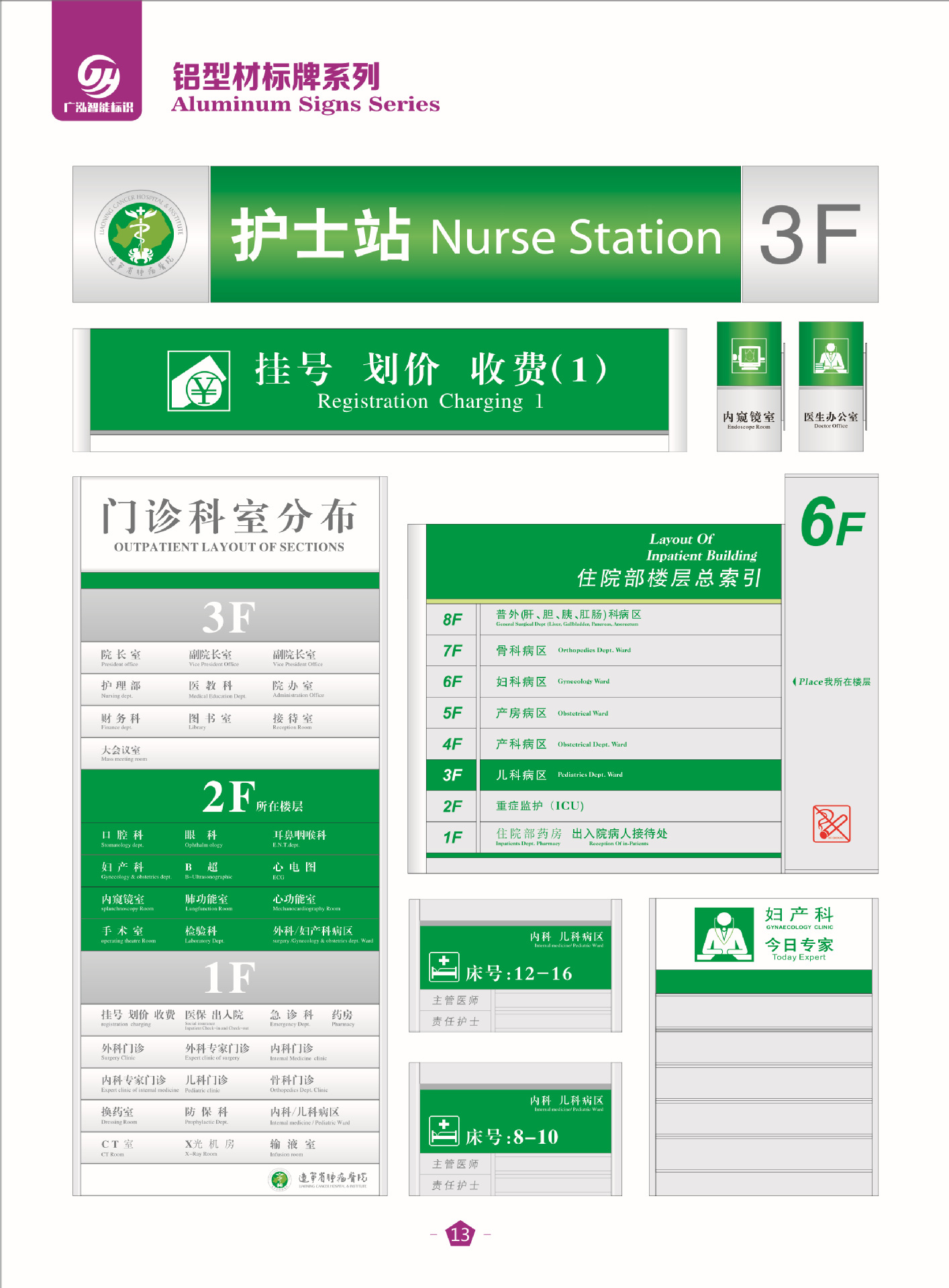 医院科室牌 医院标识牌 医院指示牌 医院楼层分布索引牌 导向牌