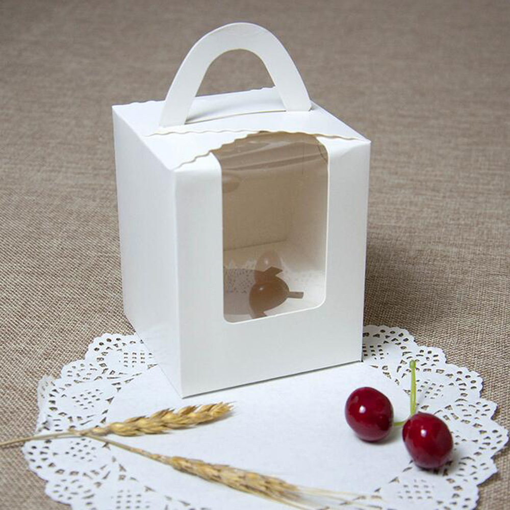 精品包装纸盒 白卡底托 定制透明生日蛋糕盒4寸6寸8寸10寸气球盒