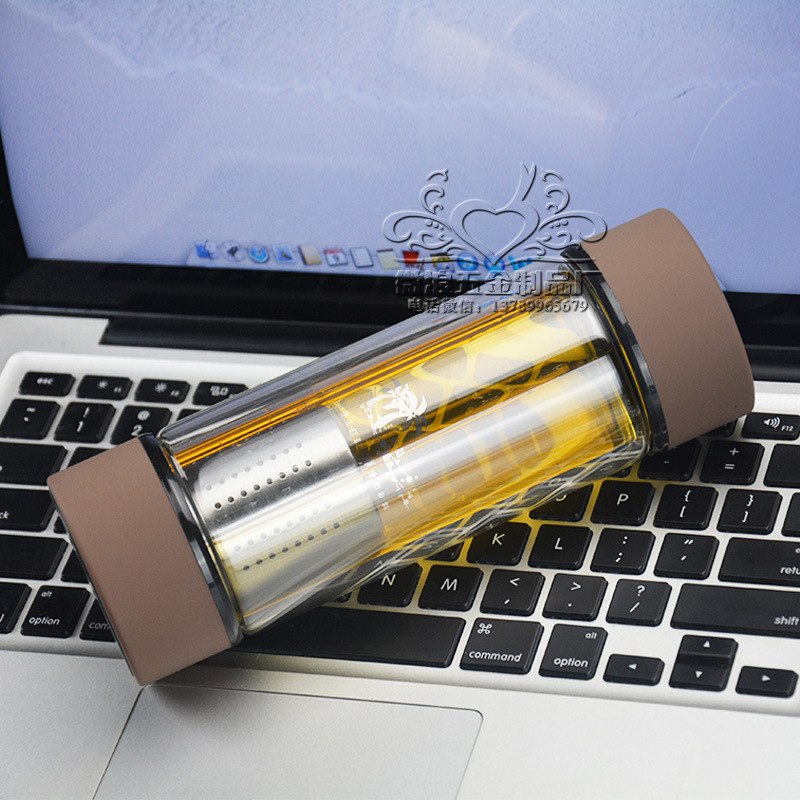 2016新款杯子 双层玻璃杯 茶水分离玻璃杯 水杯 个性 创意礼品