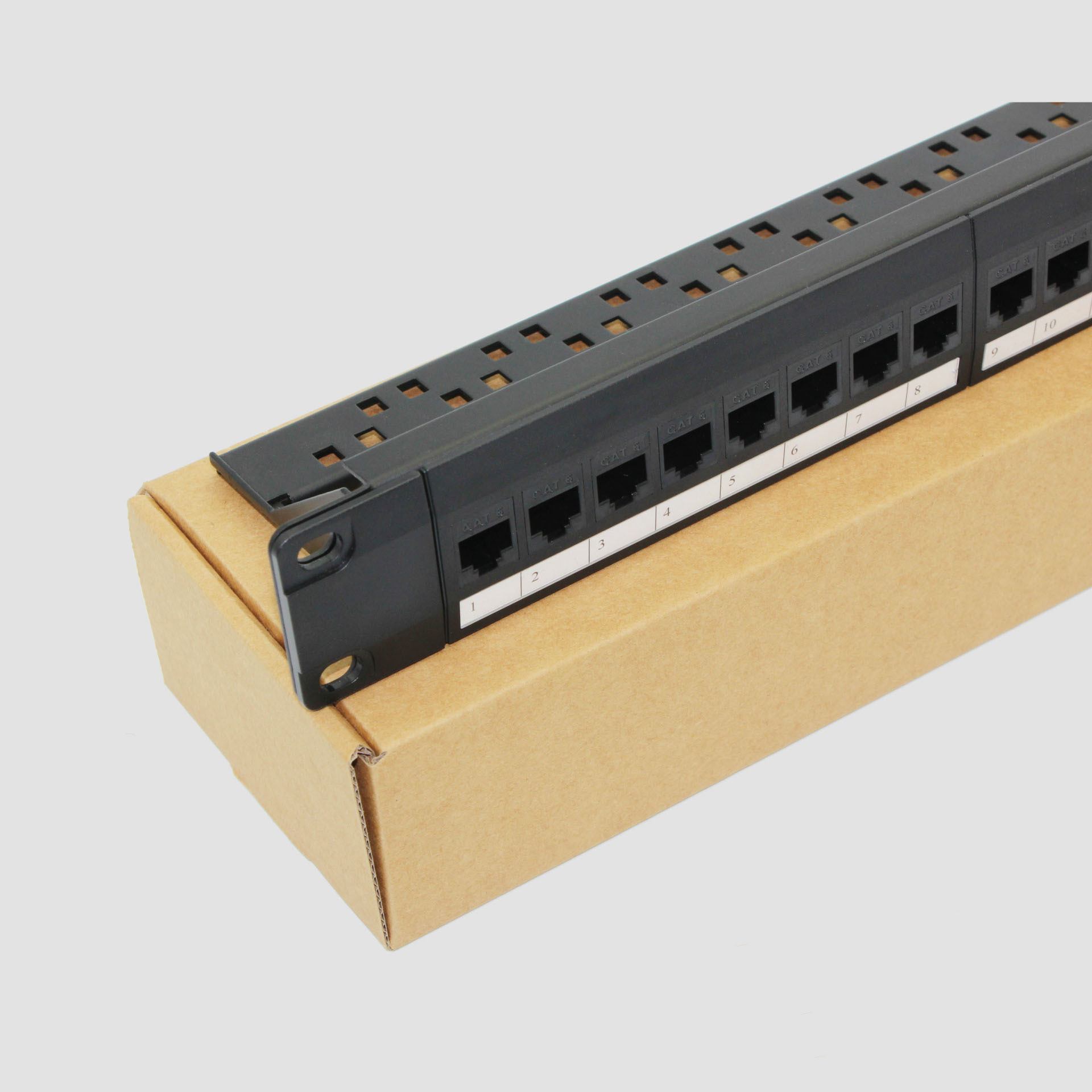 优质六类模块化网络配线架 cat6 24口配线架 带理线架 可oem贴牌