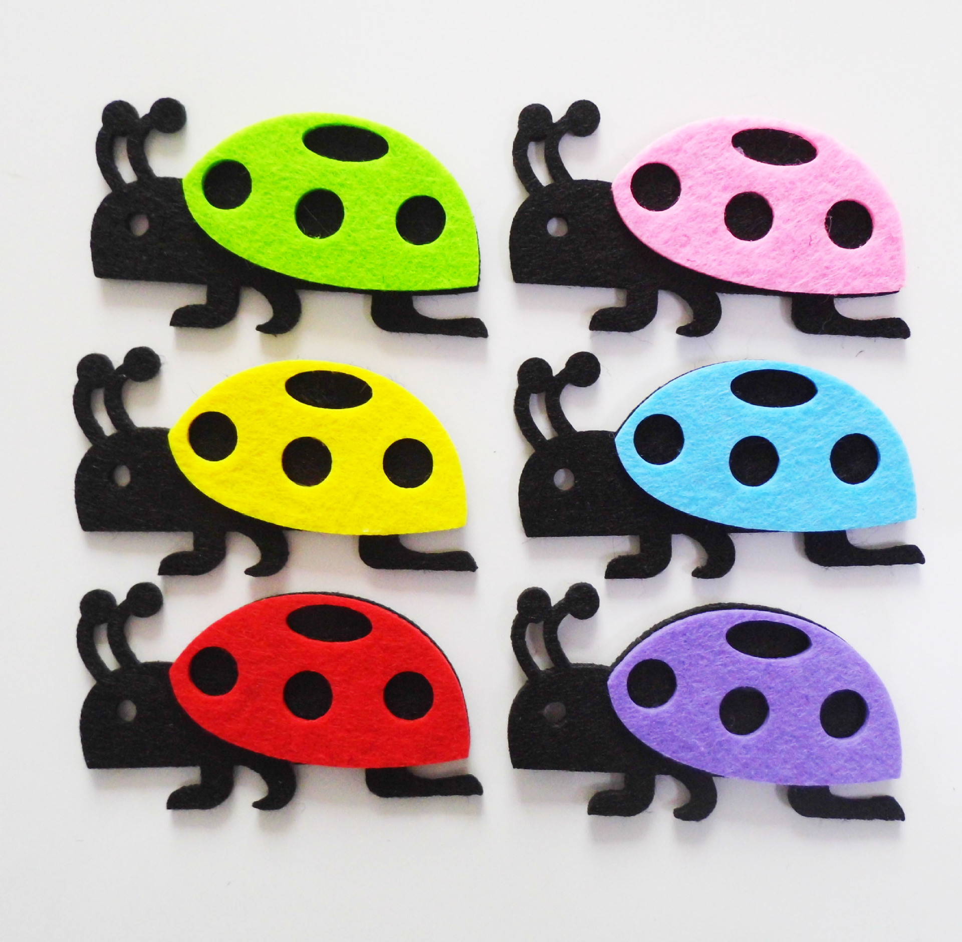 新款特价幼儿园毛毡七星瓢虫墙贴 创意个性不织布瓢虫墙贴定制