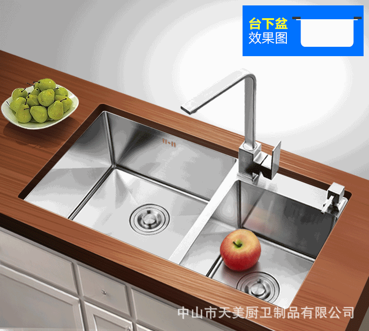 畅销7843不锈钢手工水槽 加厚加深手工盆 聚划算水槽 洗菜盆 水池