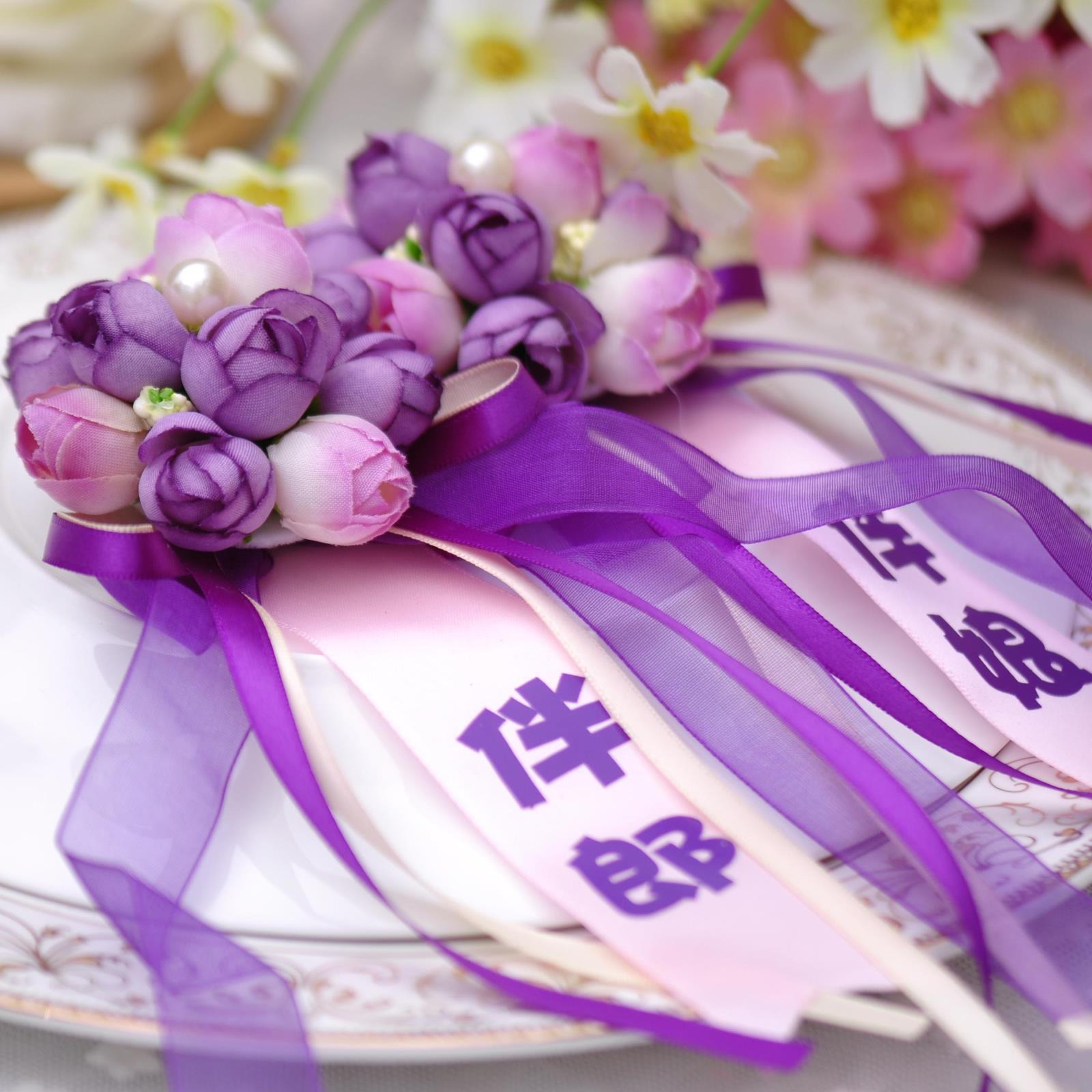 结婚婚庆新人胸花婚礼**韩式新郎新娘胸花父母胸花