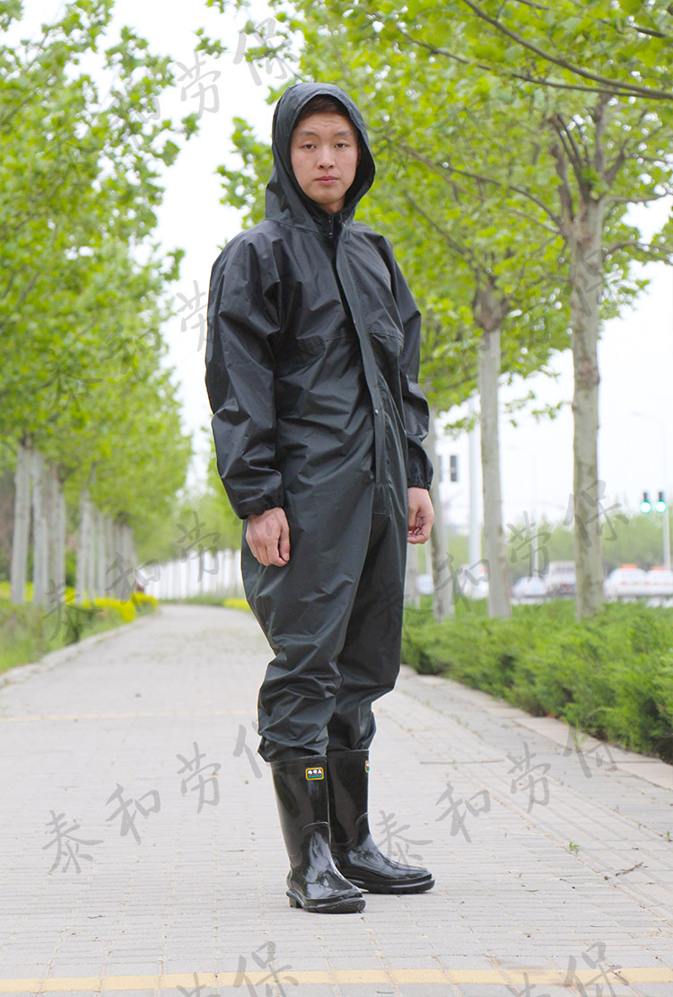 防尘服连体连帽防油防水连体工作服养殖打磨喷漆专用雨加大加厚