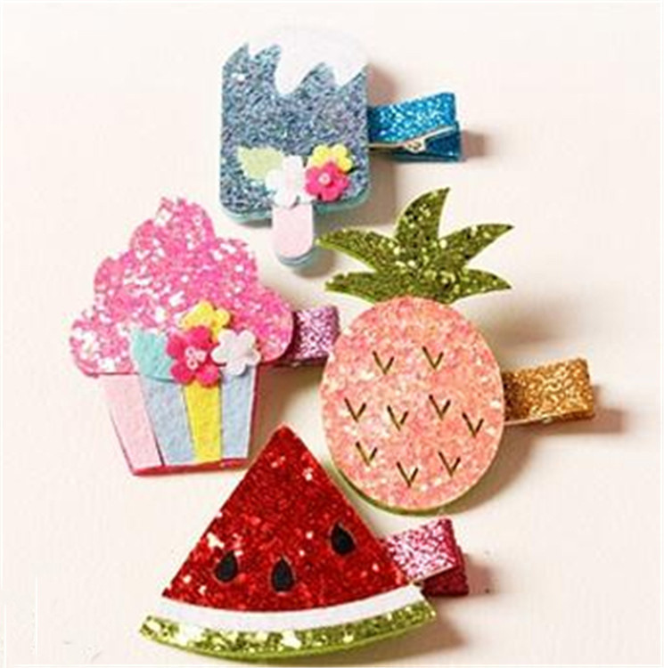 韩版亮片水果儿童发夹宝宝发饰女童头饰公主配饰西瓜蛋糕雪糕菠萝