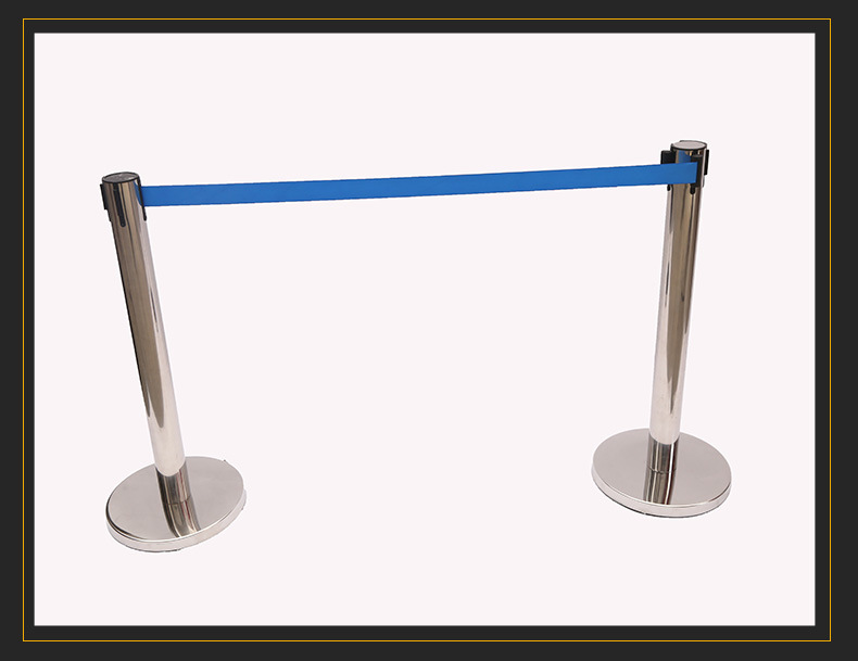 厂家直销伸缩式护栏银行隔离带加粗不锈钢栏杆柱 1米警戒栏拉伸带