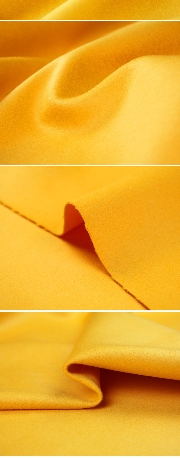 亮黄双面大红双面羊绒 双面呢现货加厚羊毛布料大衣面料羊绒布料