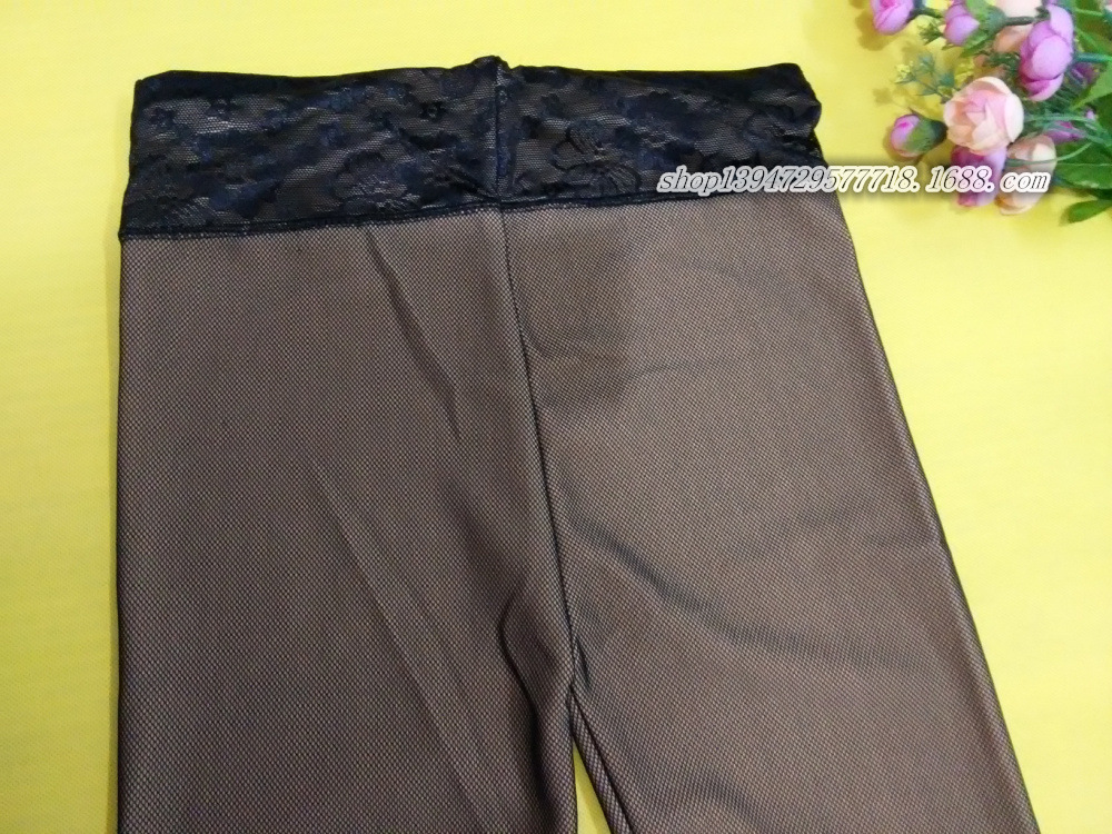网纱裤 粗网打底裤 网沙裤 高腰性感假透肉一体裤女义乌批发