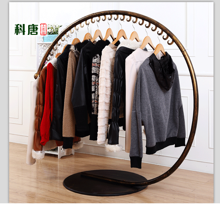 铁艺服装架衣服架子中岛架陈列架女装男装展示架服装店半圆形货架