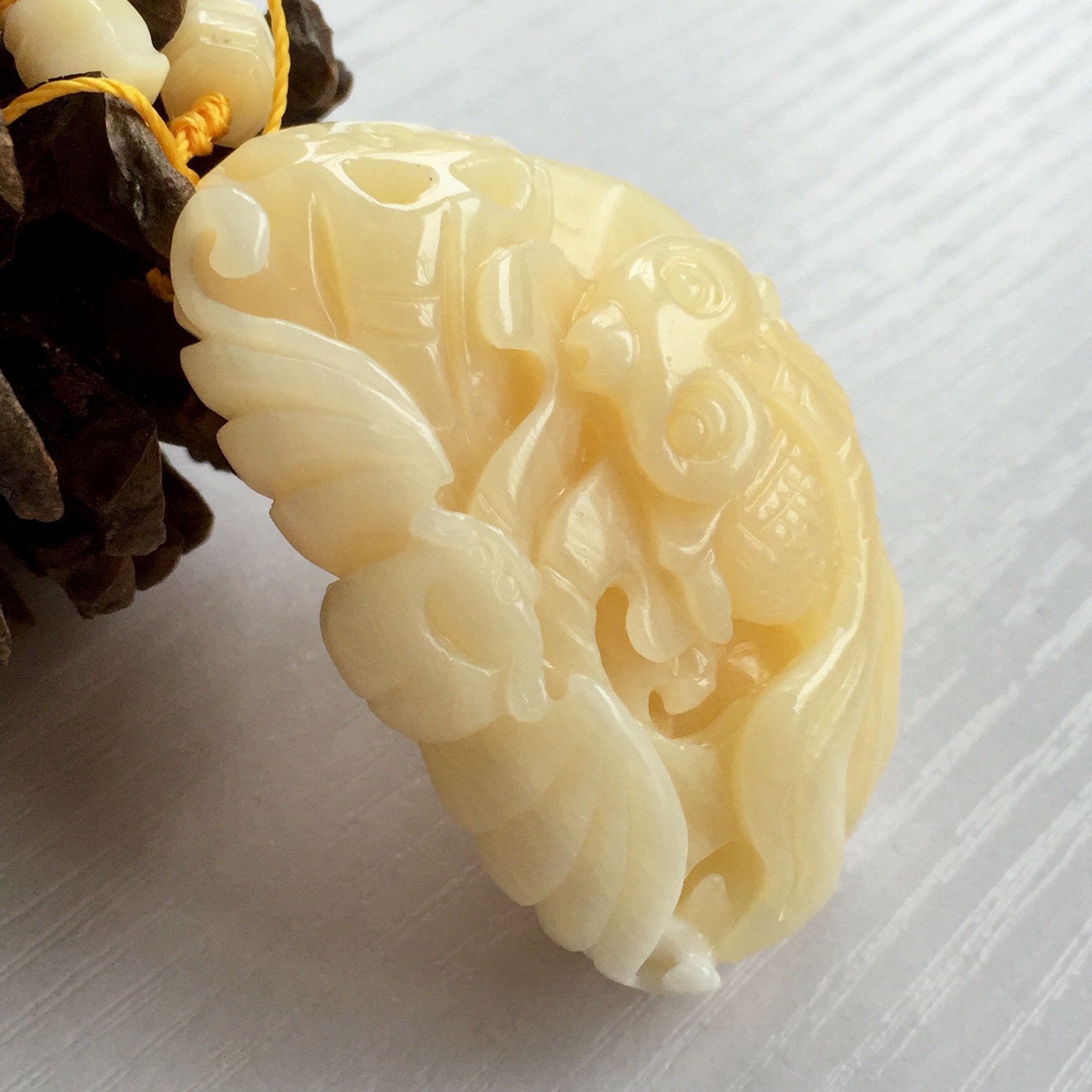 砗磲毛衣项链 黄岩岛金丝砗磲雕刻