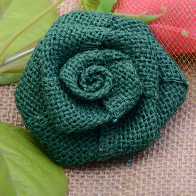 diy手工花麻玫瑰花 卡片装饰 背包服饰装饰 麻制品 麻带 麻卷