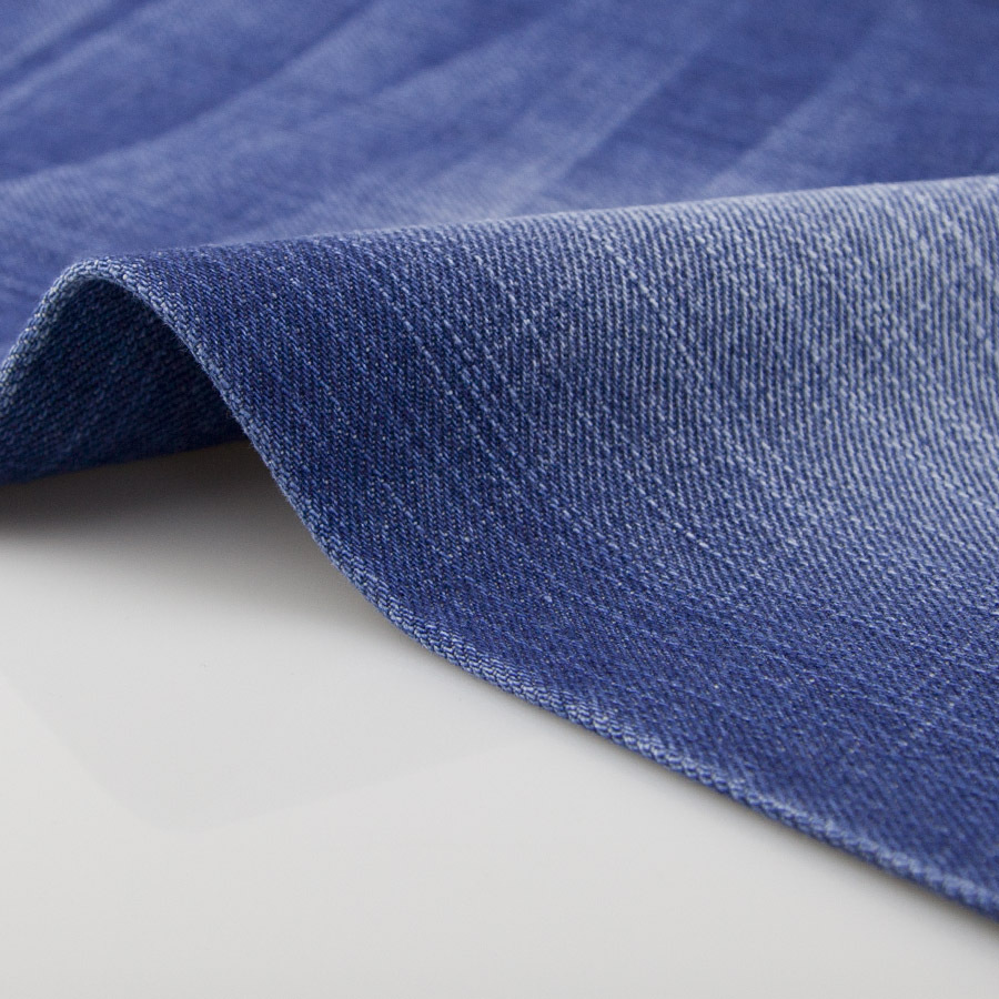 【现货供应】纯棉牛仔布经纬双向竹节斜纹全棉丝光牛仔布料