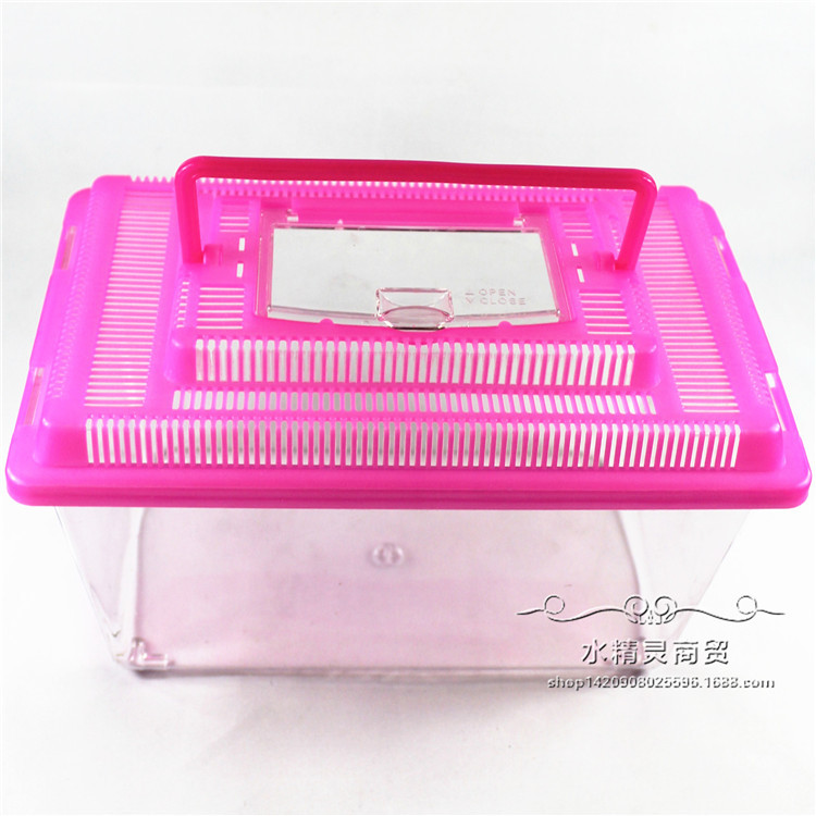 Mini Portable Small Fish Tank Transparent Aquarium Pet Box Plastic Turtle Tank Fish Globe Fish Box Turtle Box