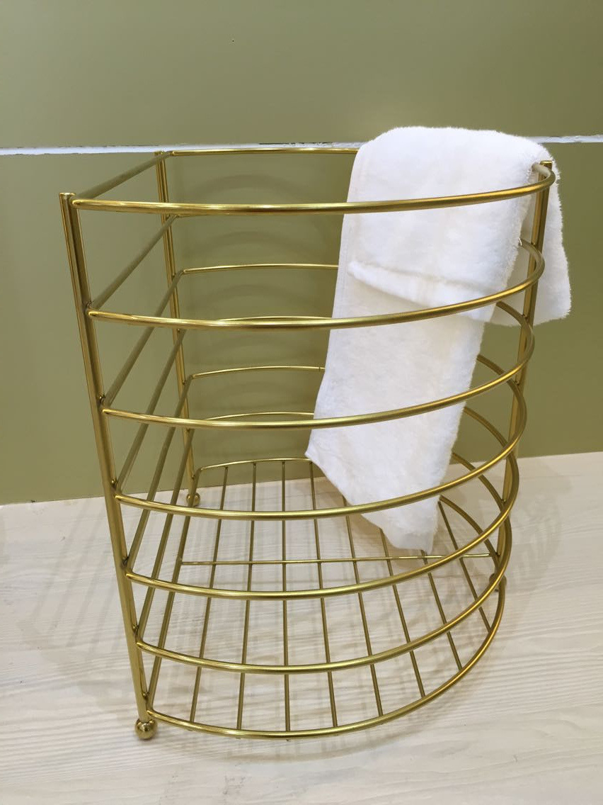 酒店客房布草篮半圆形不锈钢毛巾筐毛巾框客房布草筐布草篮浴巾筐