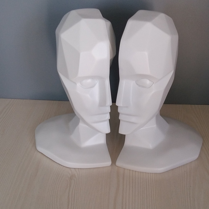 人头装饰摆件 创意抽象人物树脂书档 高档家居书房雕塑工艺品摆件