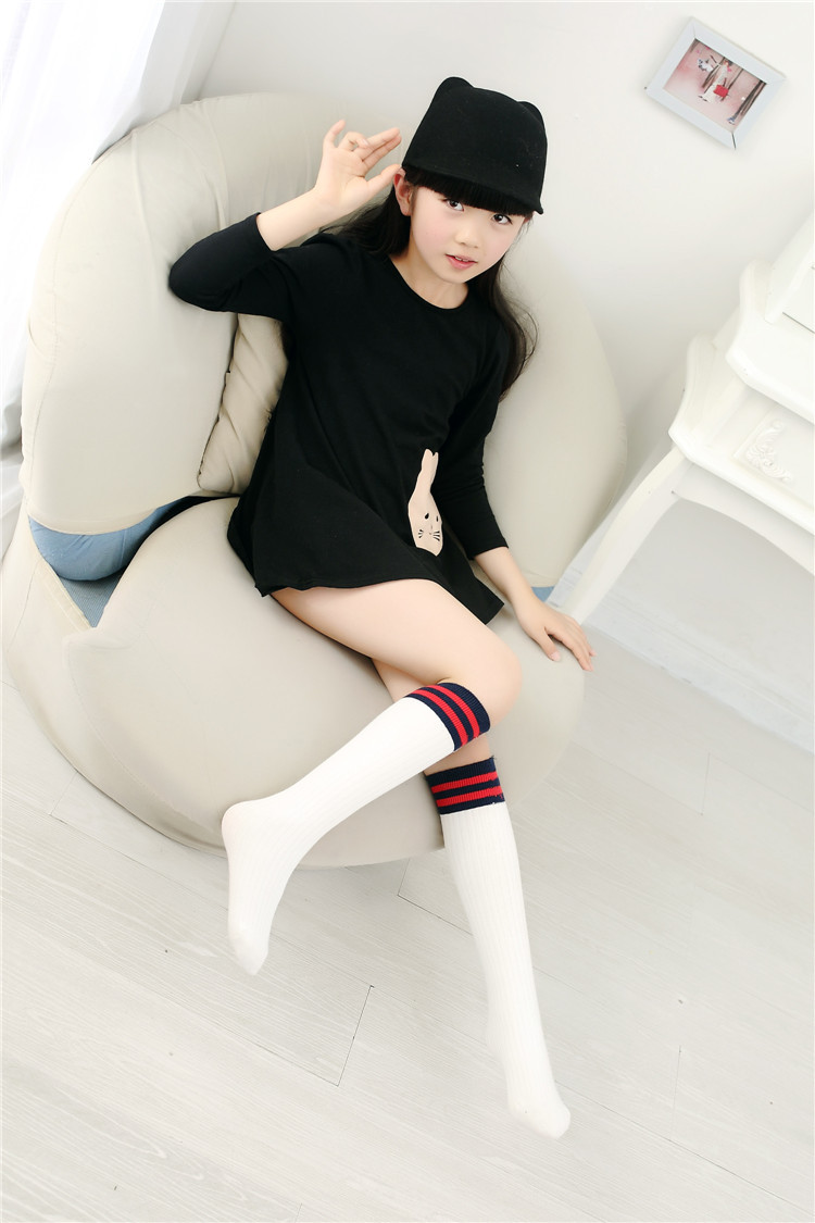 2016春秋新品女童条纹中筒袜儿童棉袜修身女童装袜子童装配饰袜