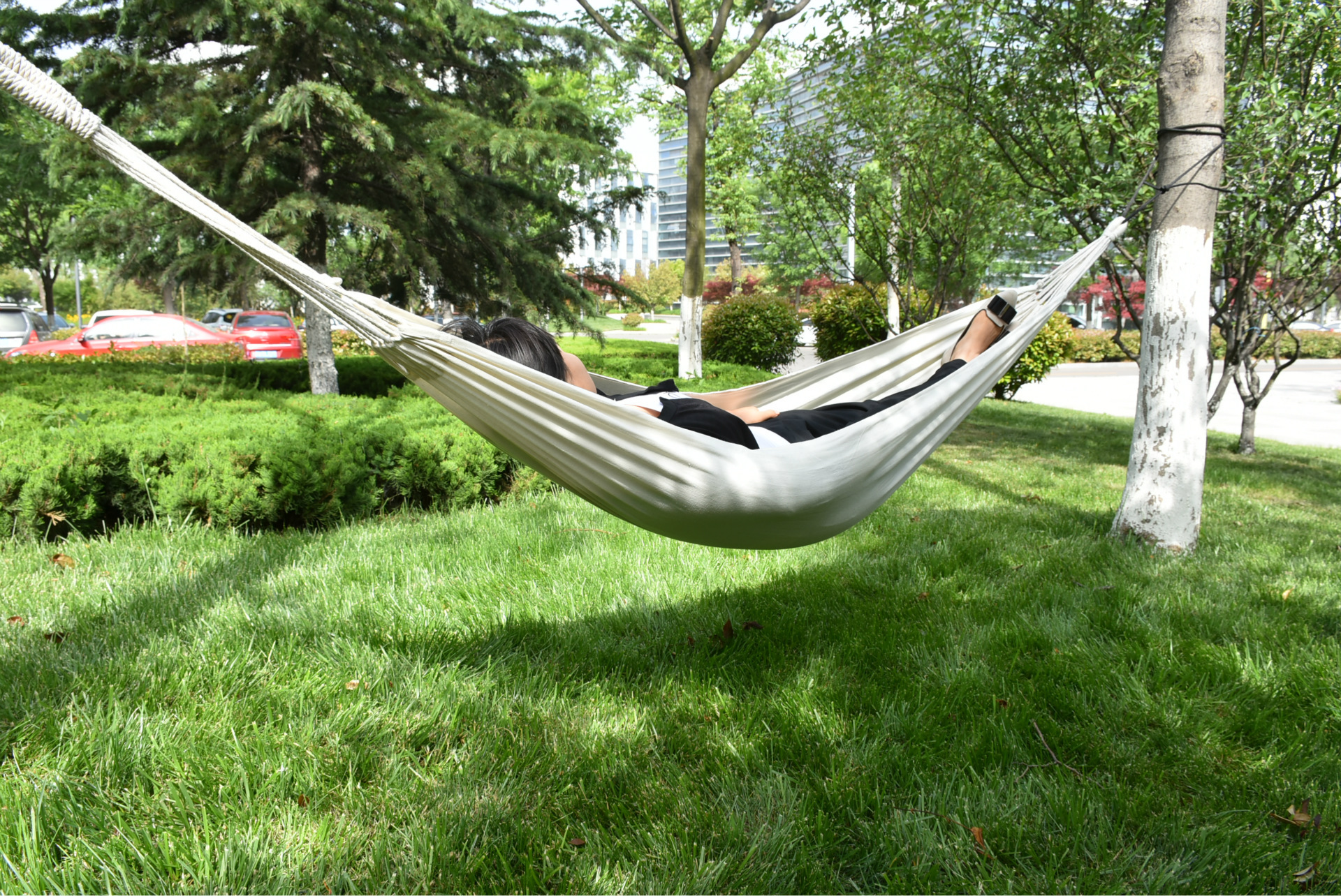 吊床厂家批发休闲野营帆布吊床 室外休闲帆布吊床送绑绳定做