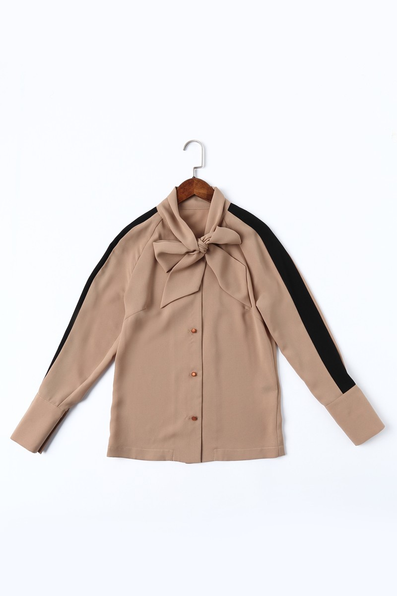 2016秋装新款时尚拼接九分袖上衣气质优