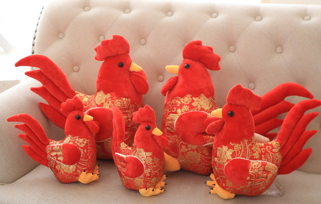 鸡年吉祥物大公鸡毛绒玩具生肖鸡公仔布娃娃玩偶年会礼品