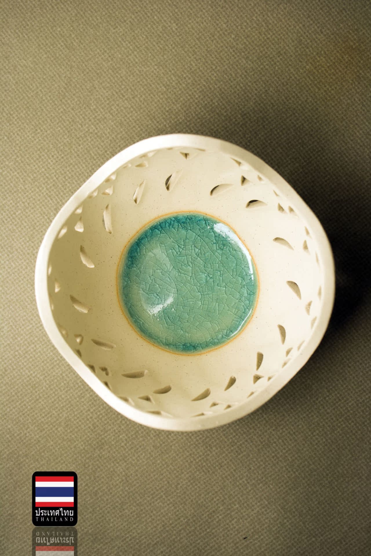 泰国手工宝塔香薰炉香盘 熏香炉多功能陶瓷香座烛台4号款