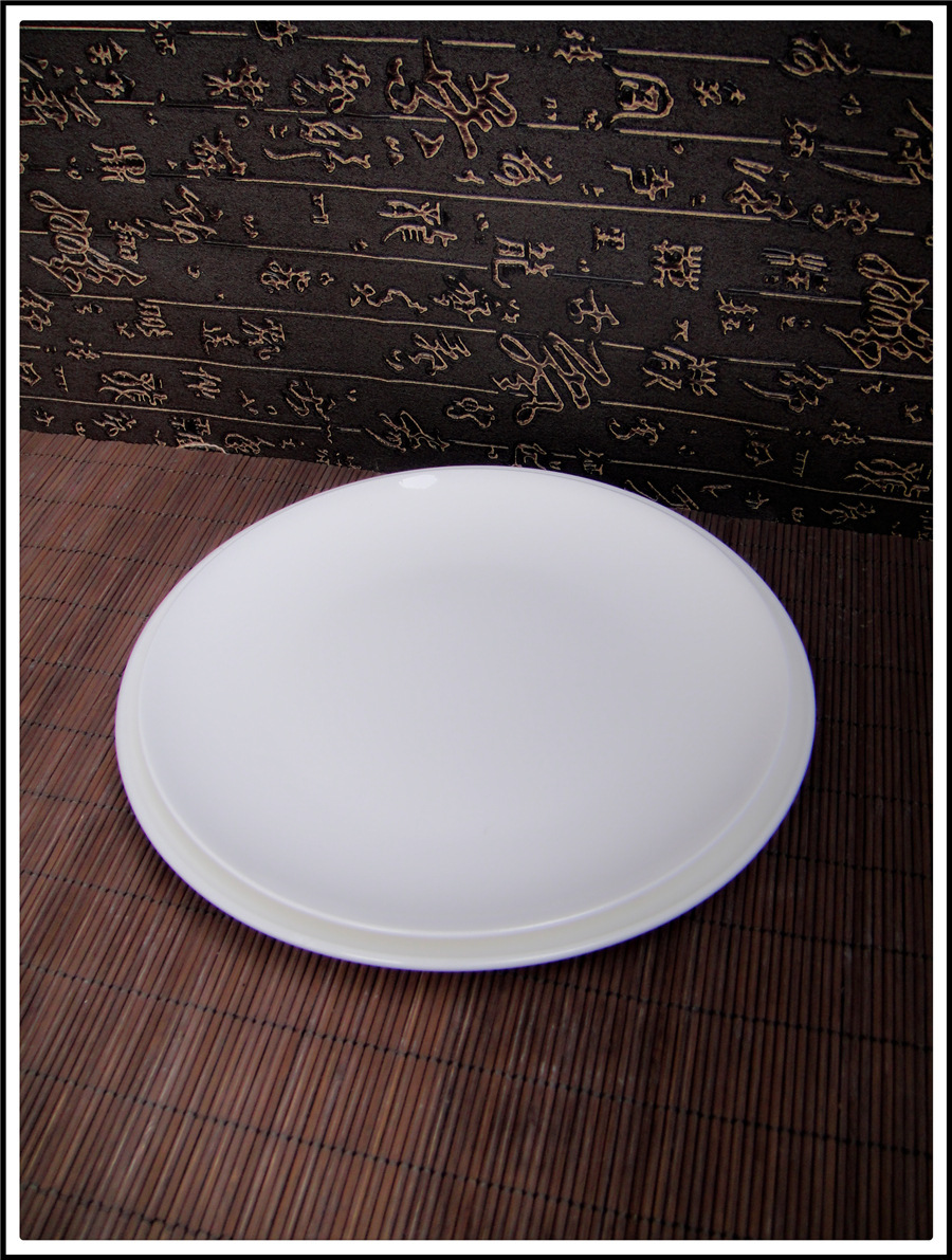 出口纯白圆盘 酒店餐厅浅盘 6-14寸盘子