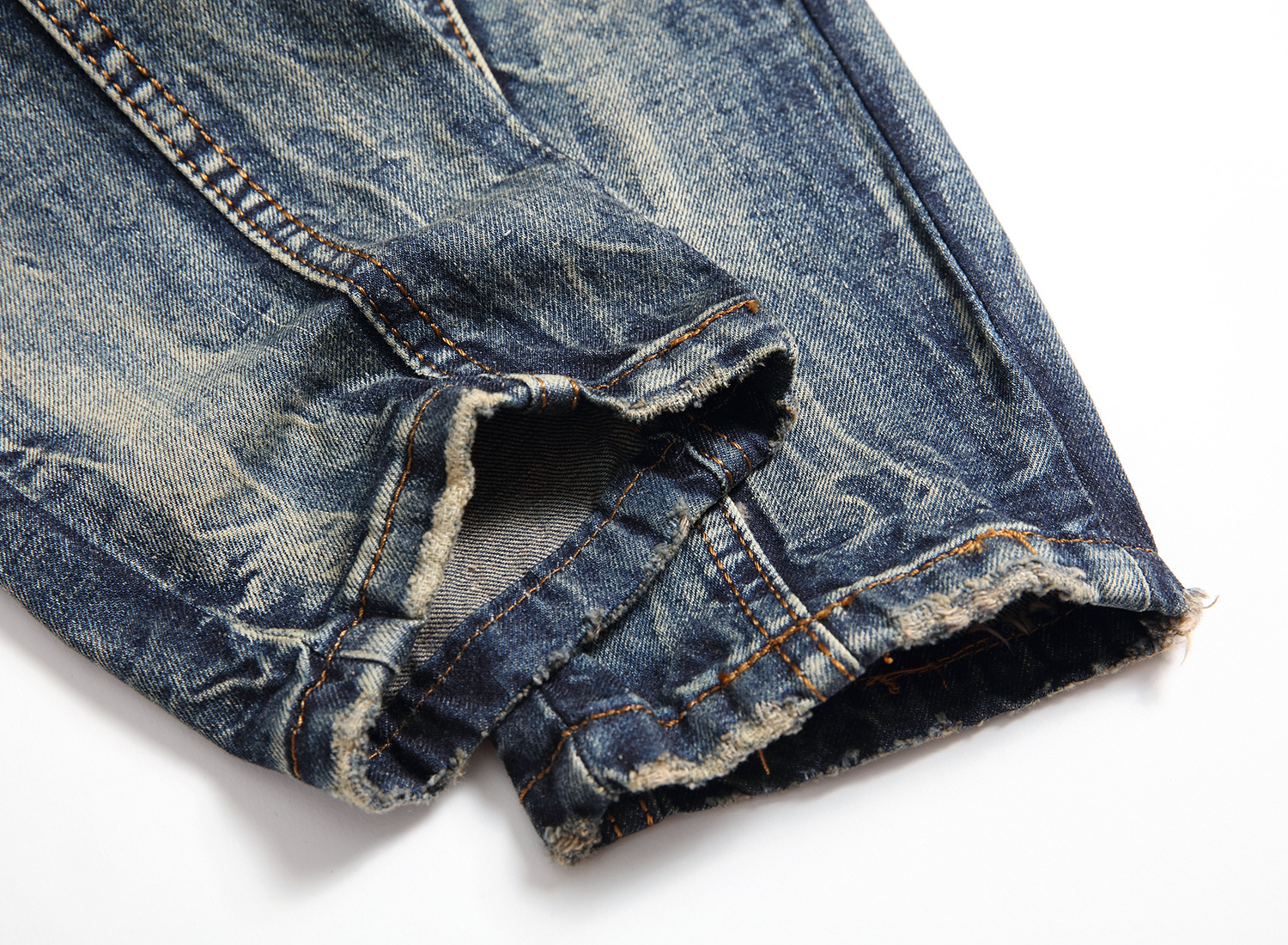 新款创意潮牌时尚复古潮流男士牛仔裤磨白做旧小直筒外贸长裤6.