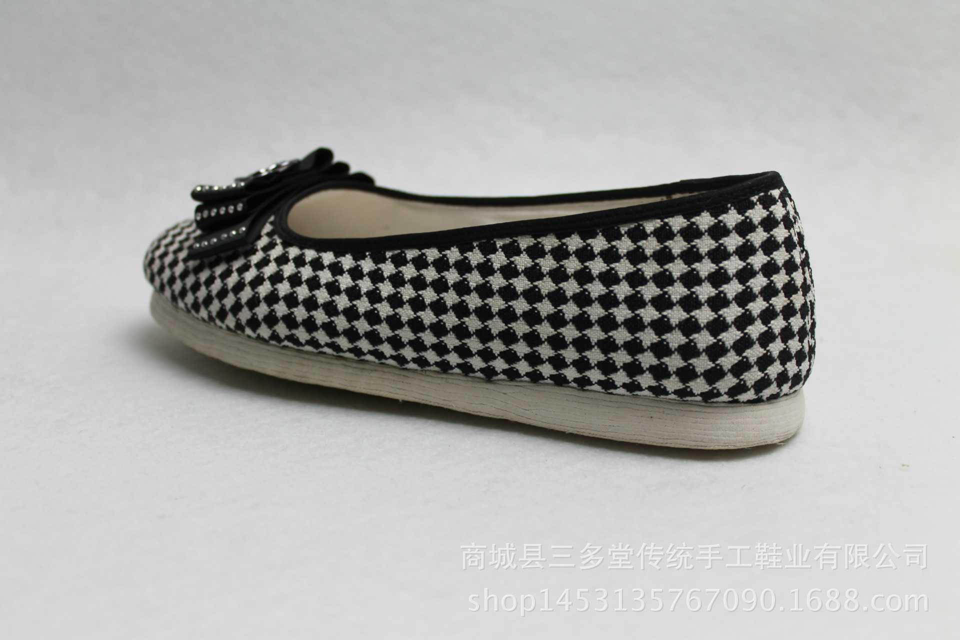 老北京布鞋 春款 单鞋 三多堂 时尚黑白