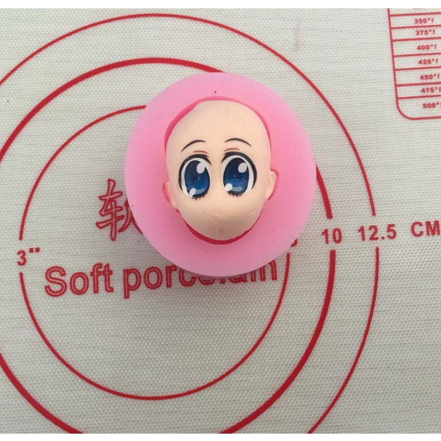 包邮 软陶硅胶脸模 超轻粘土翻糖脸部模具q版脸膜人脸手办模具_双氙