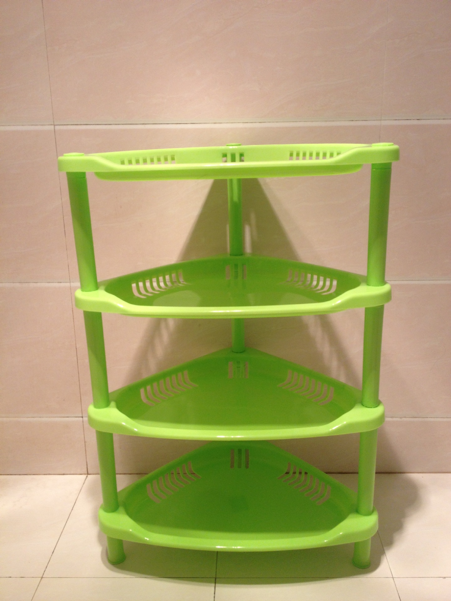 厨房三角落地置物架卫生间浴室脸盆多层塑料收纳置物架三角储物架