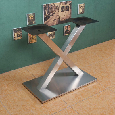 拉丝不锈钢台脚咖啡厅餐饮餐台脚架吧台支架底座桌子腿餐台架批发