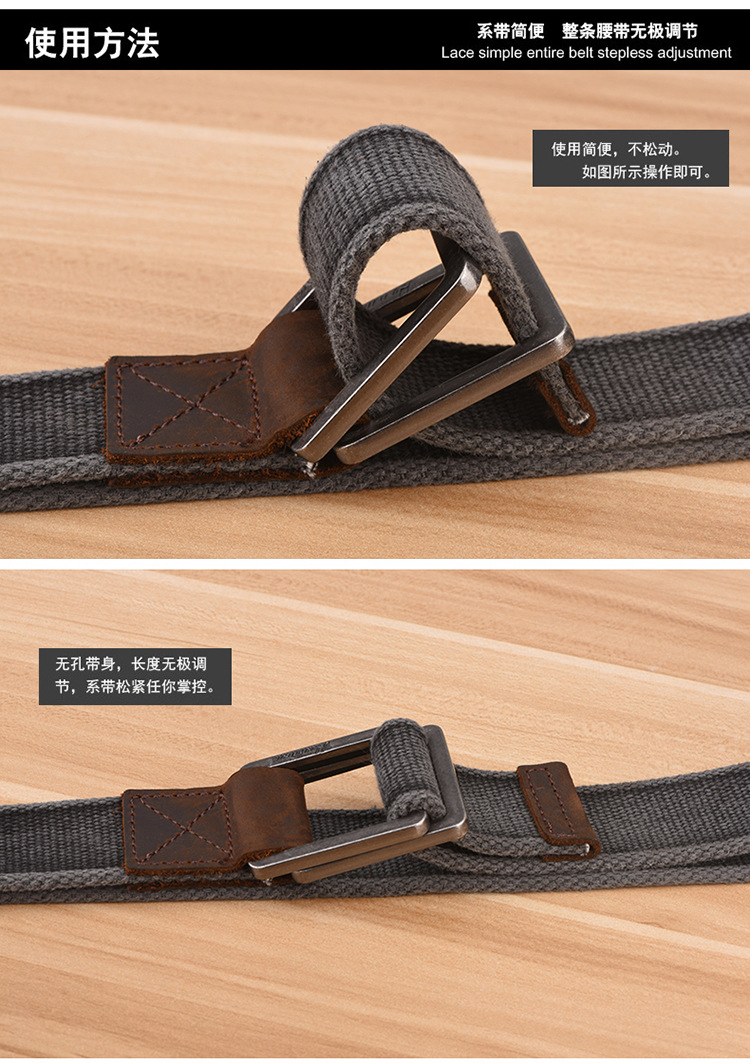 配饰 服饰配件 女士皮带 > 曼莱森/manrise双环扣纯棉帆布腰带男士