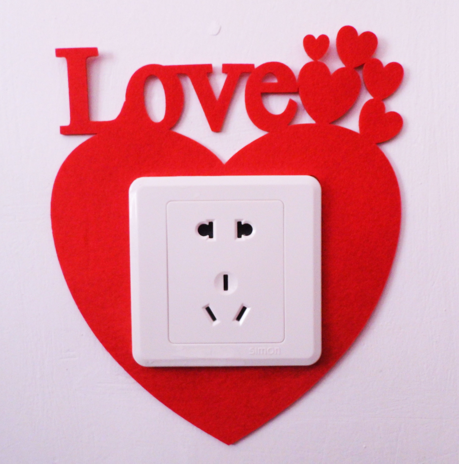 结婚婚庆布艺love爱心开关贴爱心装饰墙贴插座保护开关套定做创意