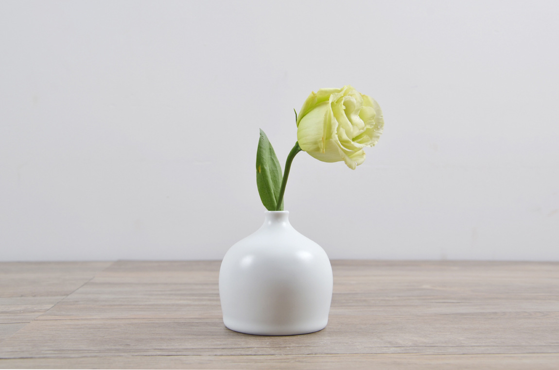 静雅陶瓷创意花瓶亚光白色简约现代花器家居摆件花插工艺品装饰