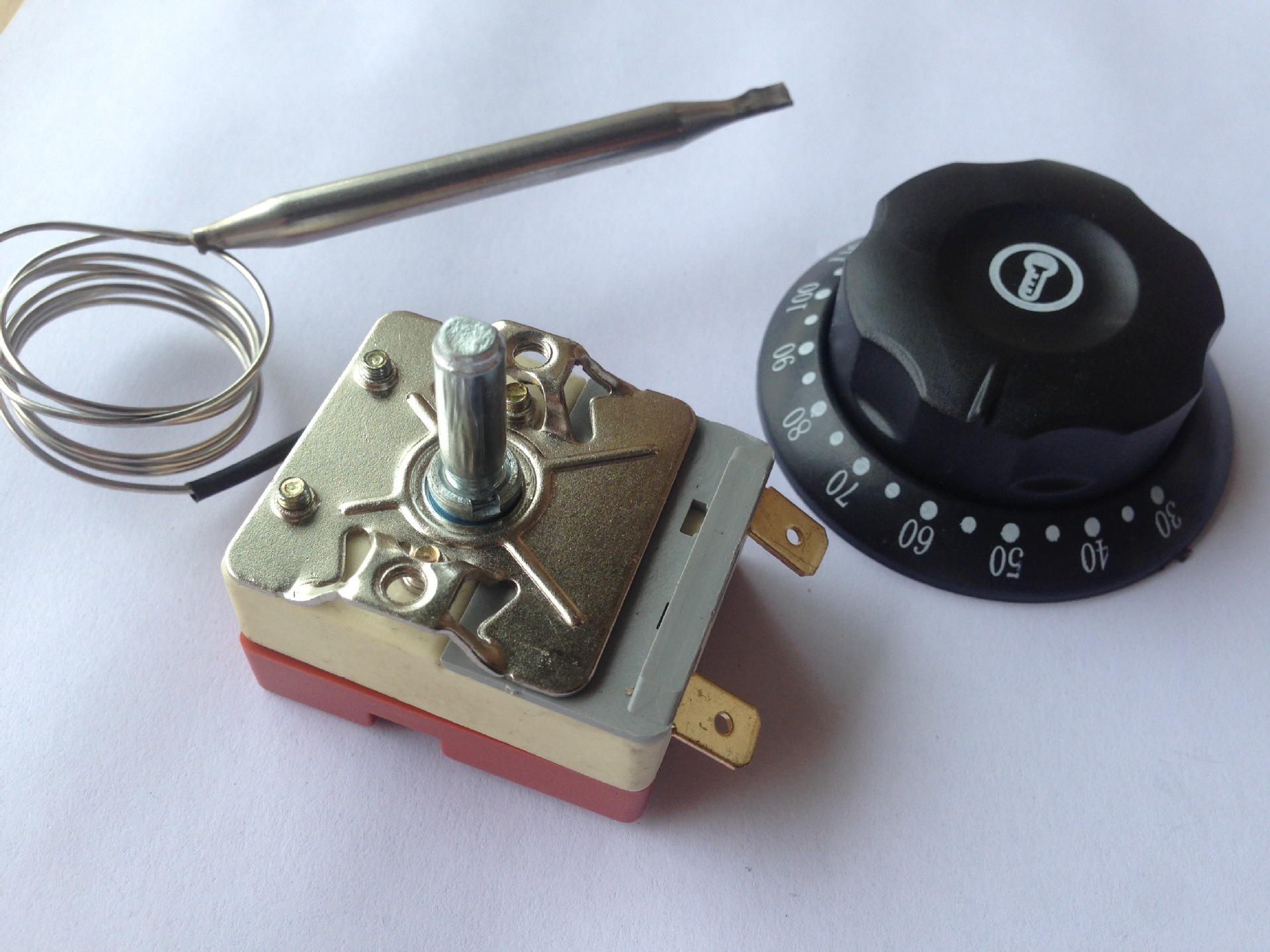 红底可调温控器/热水器温控保温台开水器售饭台开关 wgb-85度a