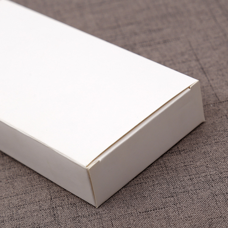 厂家直销空白文具折叠纸盒 白卡纸长方形通用包装纸盒定做logo