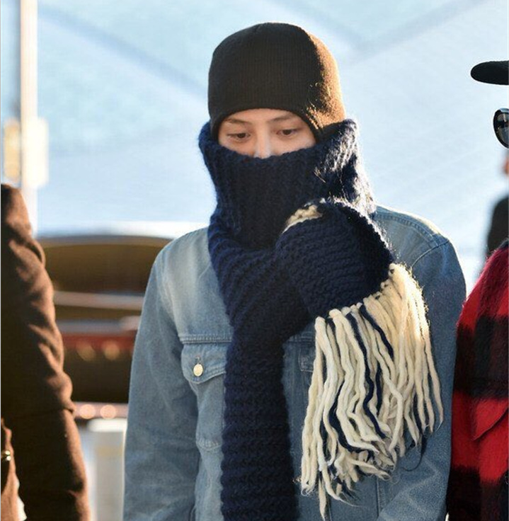 bigbang 权志龙同款秋冬加厚毛线帽子 个性保暖潮帽