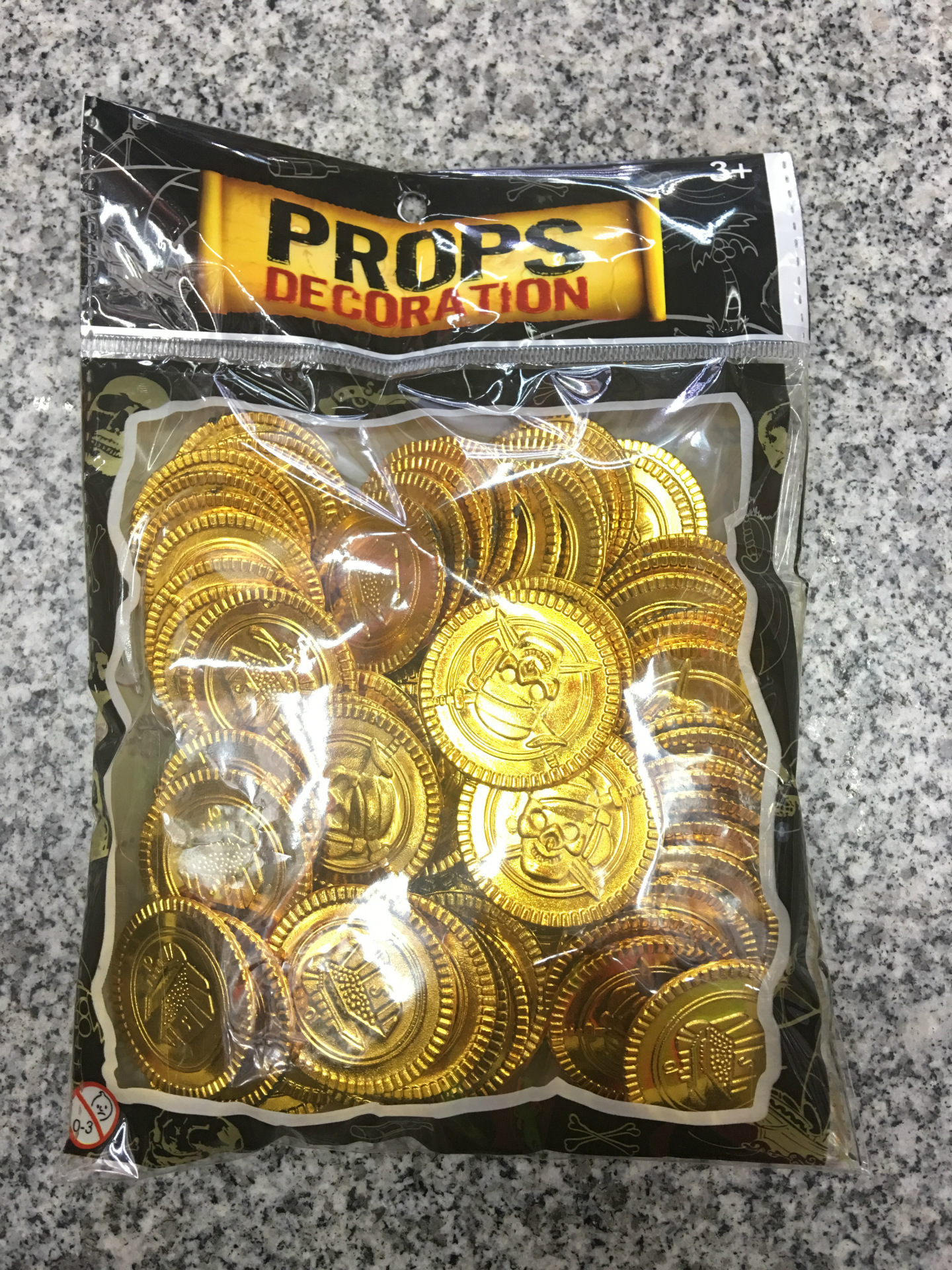 大号派对促销装饰品 电镀金币 海盗金币 玩具钱币 游戏币 100枚