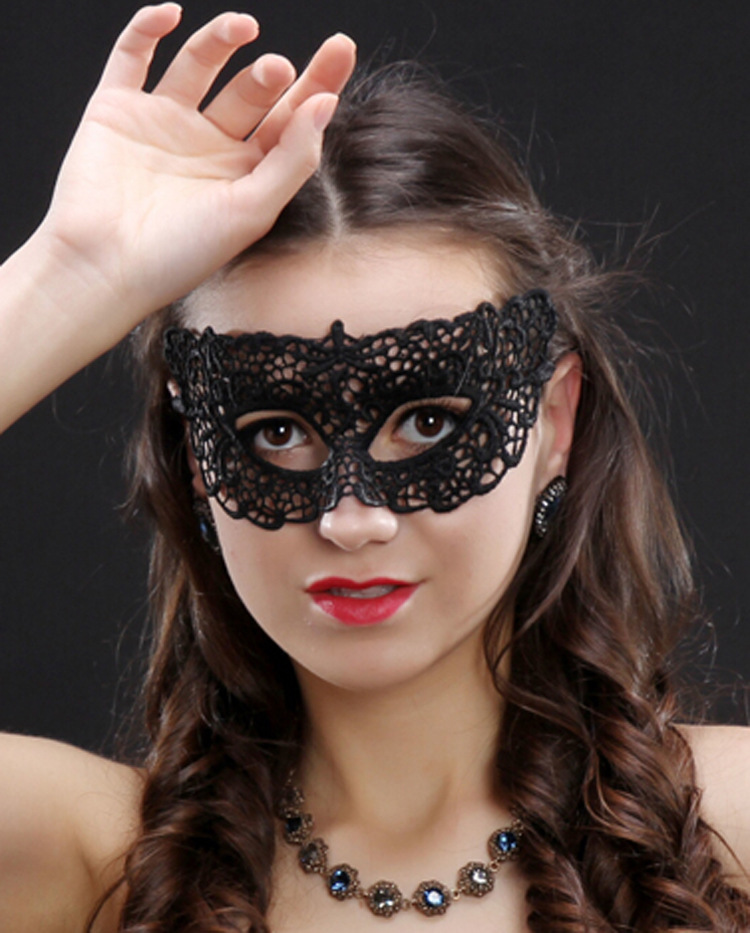 【神秘天使】化妆舞会 派对黑色性感定型蕾丝 面具情趣眼罩万圣节