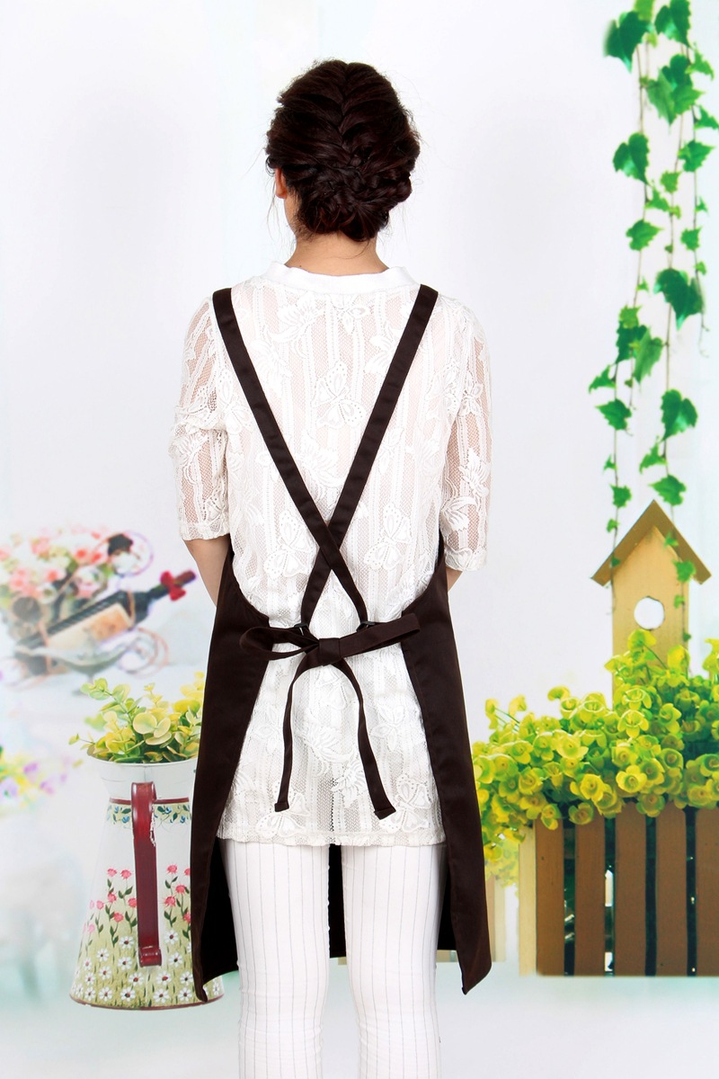 韩版棉时尚交叉工作服围裙咖啡奶茶鲜花美甲西餐厅服务员男女定制