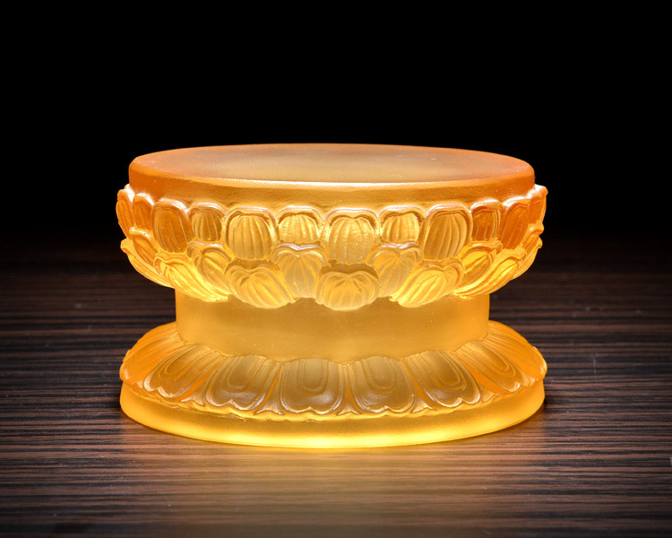 观世音菩萨圆形莲花底座佛像家用加高供奉药师佛琉璃摆件工艺品