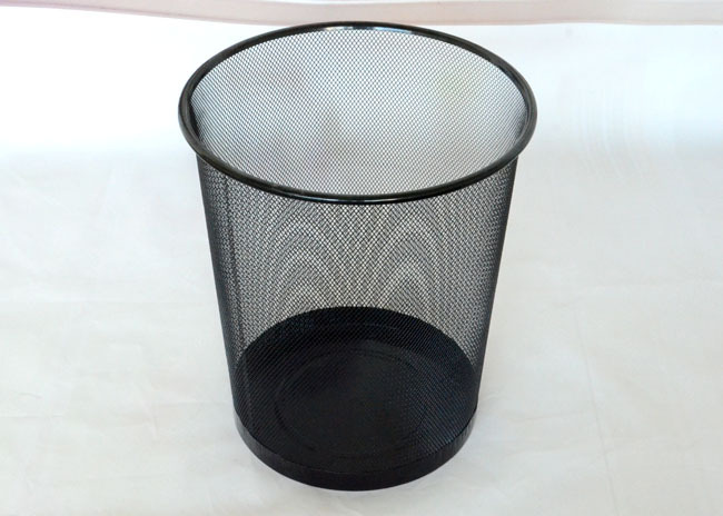 供应金属网状圆形垃圾筒 铁艺垃圾篓厨房收纳桶 日用品百货批