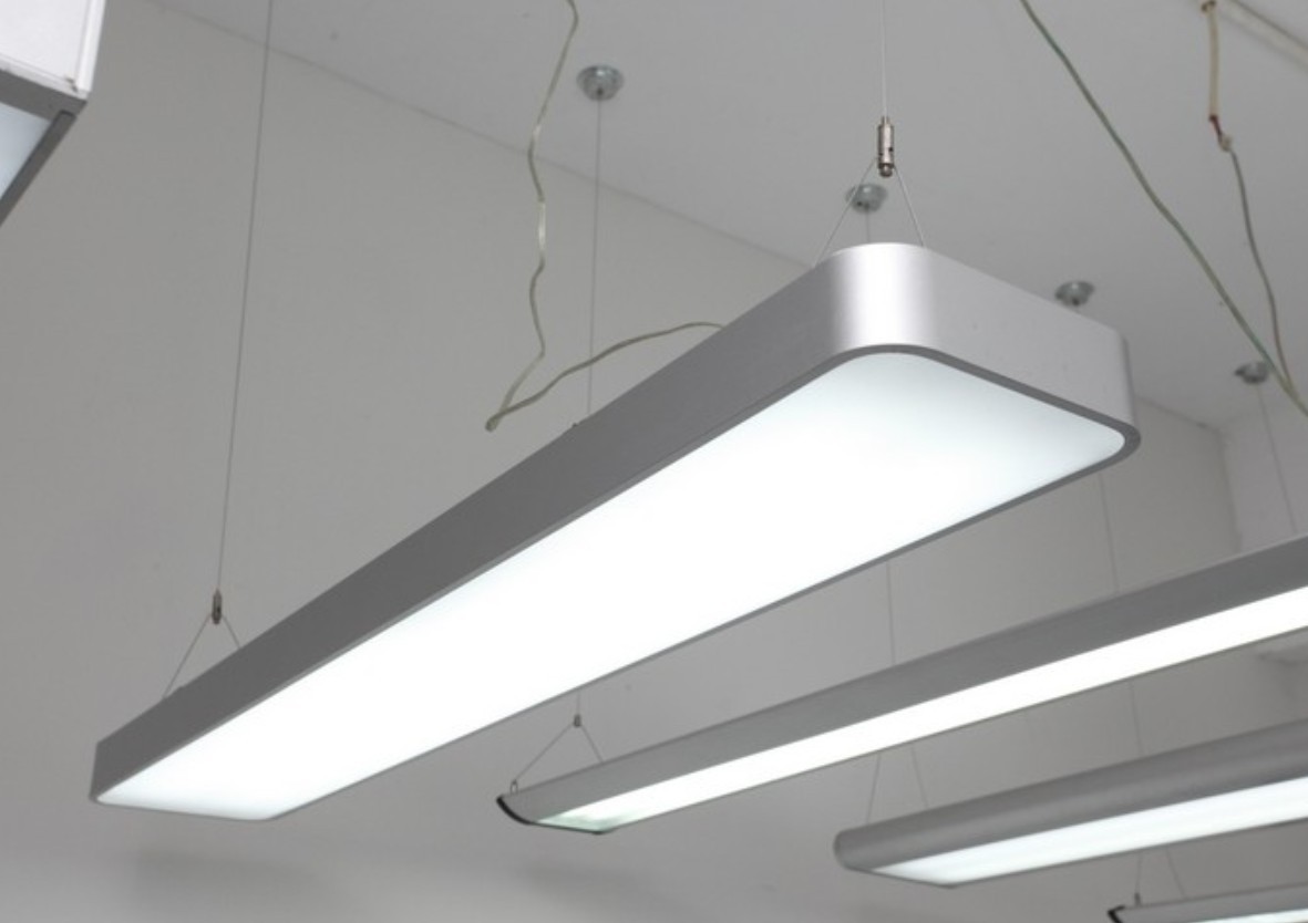 led吊灯 铝材灯圆角led办公灯具办公照明灯具吊线灯工程商业照明