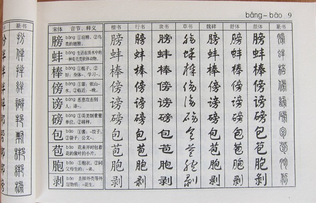 九体字典 书法毛笔字帖楷书 行书 隶书 草书 魏碑 舒体 颜体 篆书