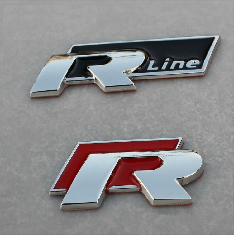 厂家批发 汽车车身改装贴 r标金属贴r-line车标金属贴改装