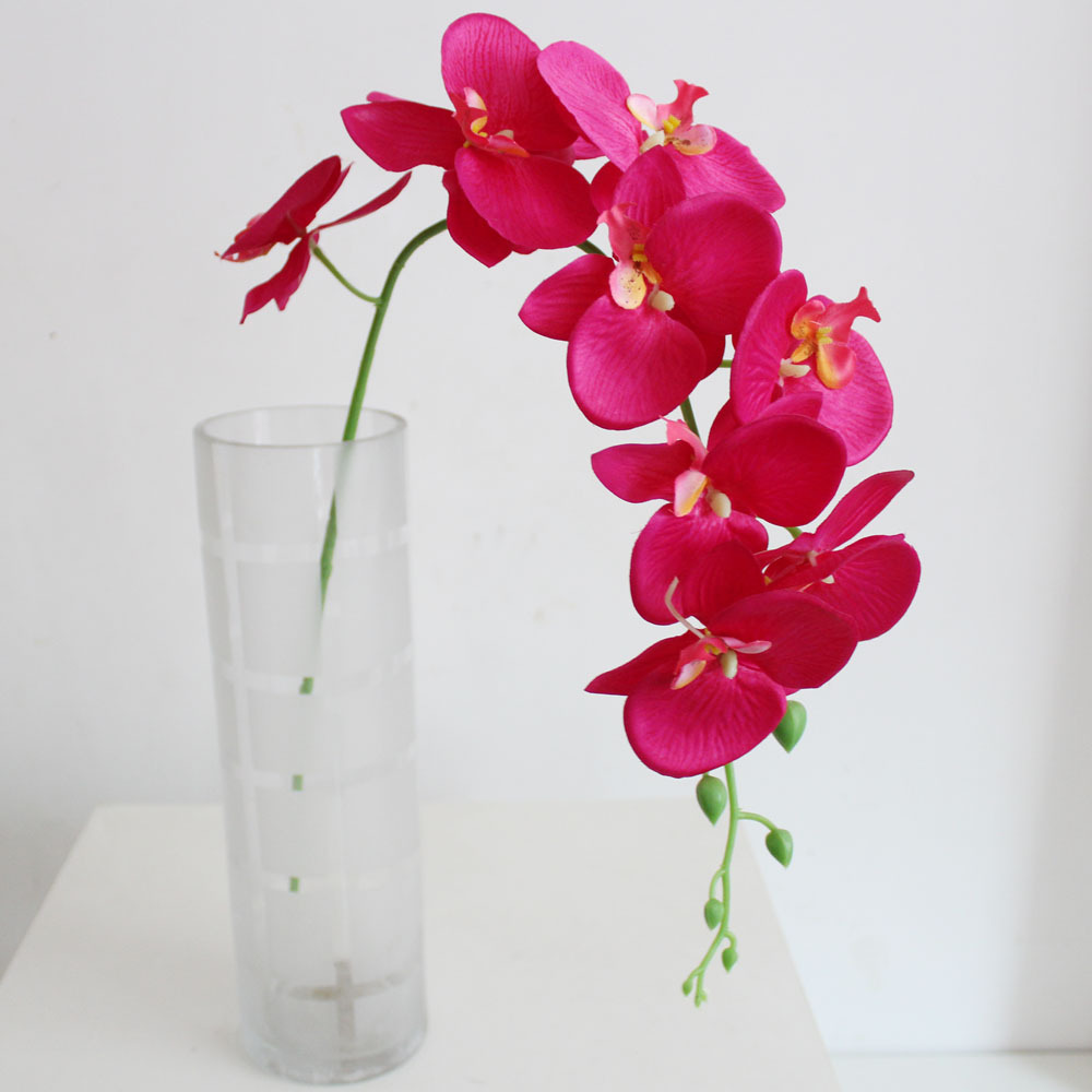 单支9花蝴蝶兰 仿真花 植物 创意家居仿真植物绢花人造花厂家直供