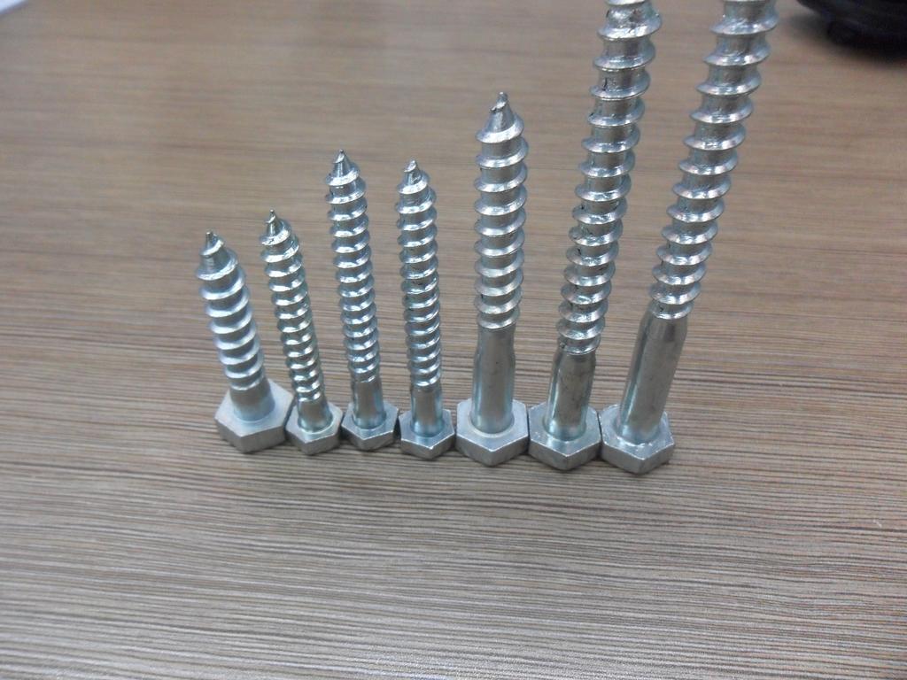 六角头木牙丝 m8×90外六角木螺丝 镀锌螺钉 碳钢六角自攻木螺钉